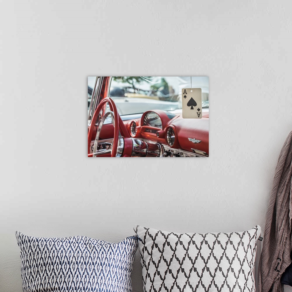 A bohemian room featuring Massachusetts, Cape Ann, Gloucester, Antique Car Interior And Ace Of Spades Card
