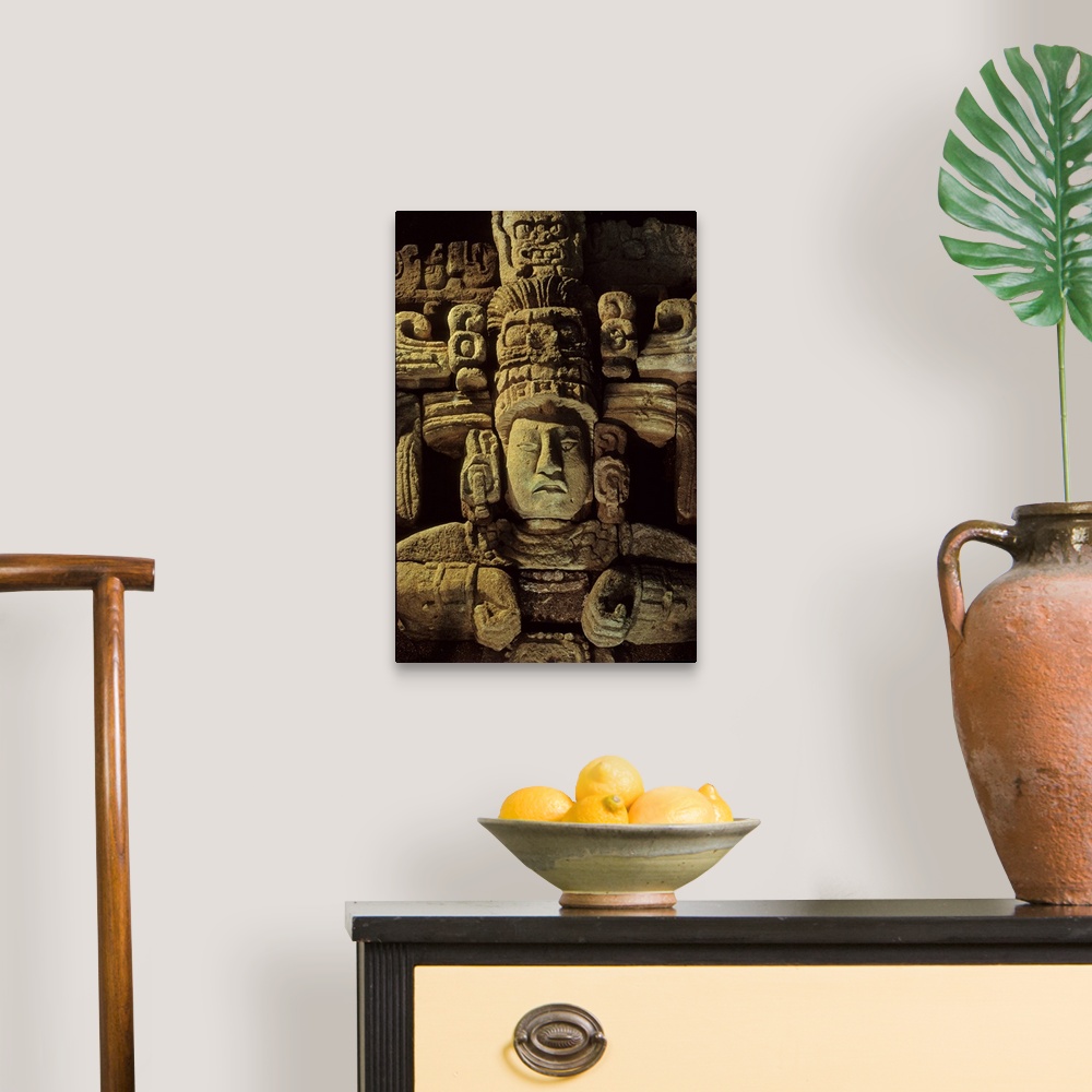 A traditional room featuring Maya, Honduras, Copan, Corn God.