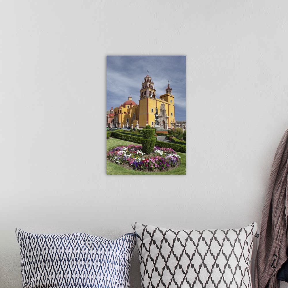 A bohemian room featuring Mexico, Guanajuato.  Gardens welcome visitors to the colorful town of Guanajato. The Basilica of ...