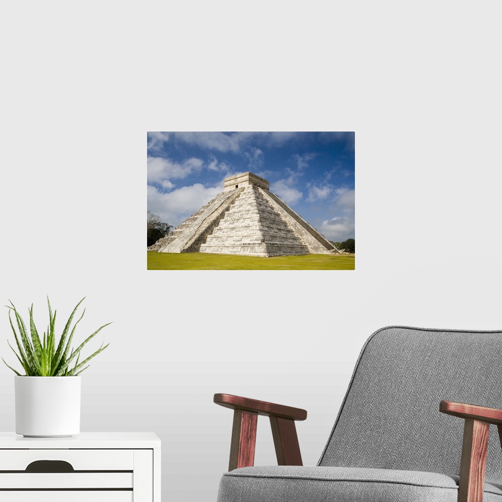 A modern room featuring North America, Mexico, Yucatan.  Chichen Itza is a large pre-Columbian archaeological site built ...
