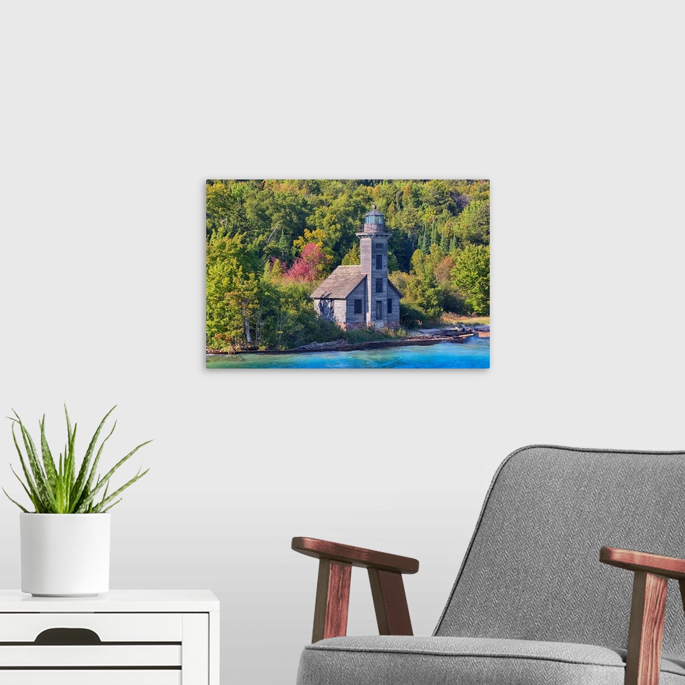 A modern room featuring MI, Munising, Grand Island, East Channel Lighthouse