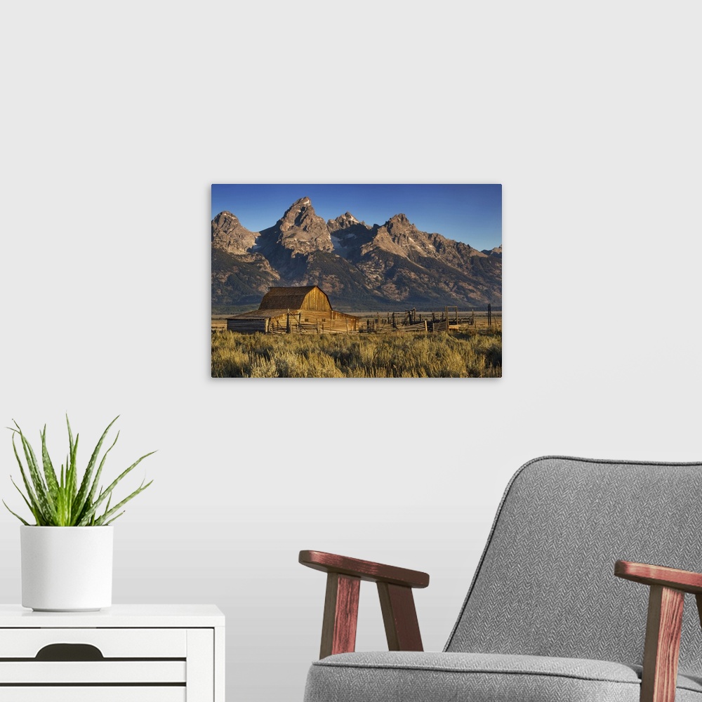 A modern room featuring Moulton Barn in Antelope Flats, Grand Teton National Park, Wyoming, USA.