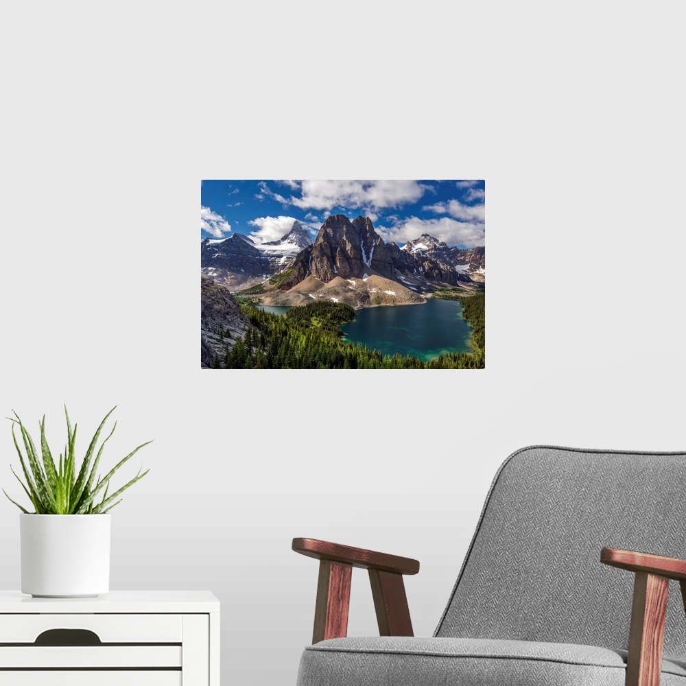 A modern room featuring Mount Assiniboine Provincial Park, British Columbia, Canada.