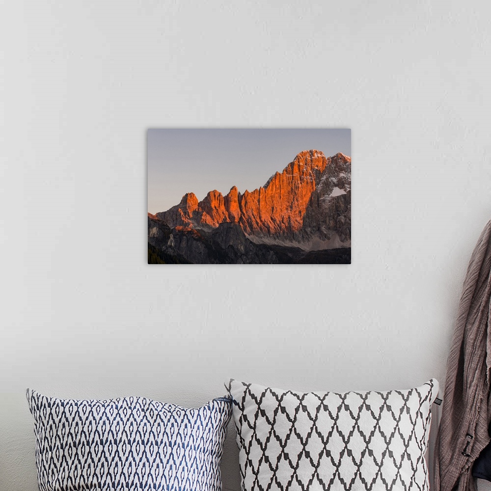A bohemian room featuring Mount Civetta in the Veneto. La Civetta is one of the icons of the Dolomites. The Dolomites of th...