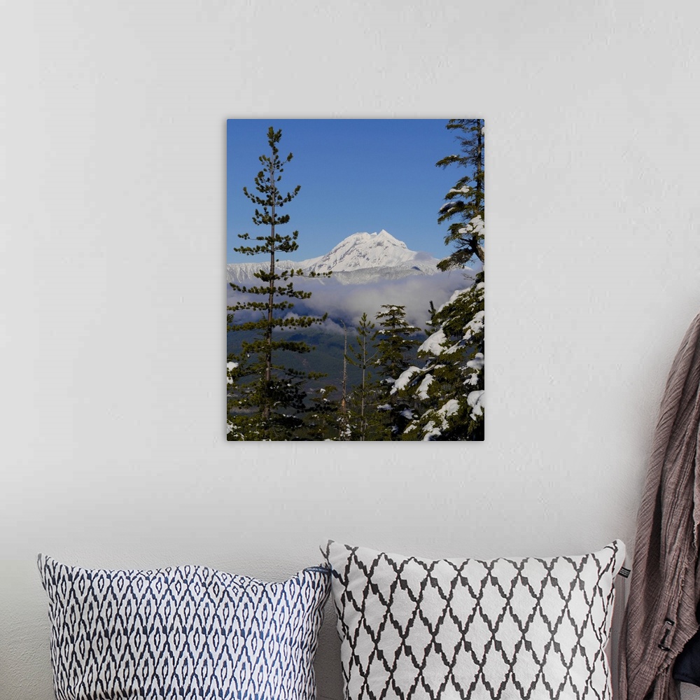 A bohemian room featuring Mount Garibaldi from The Chief overlook at the summit of the Sea to Sky Gondola