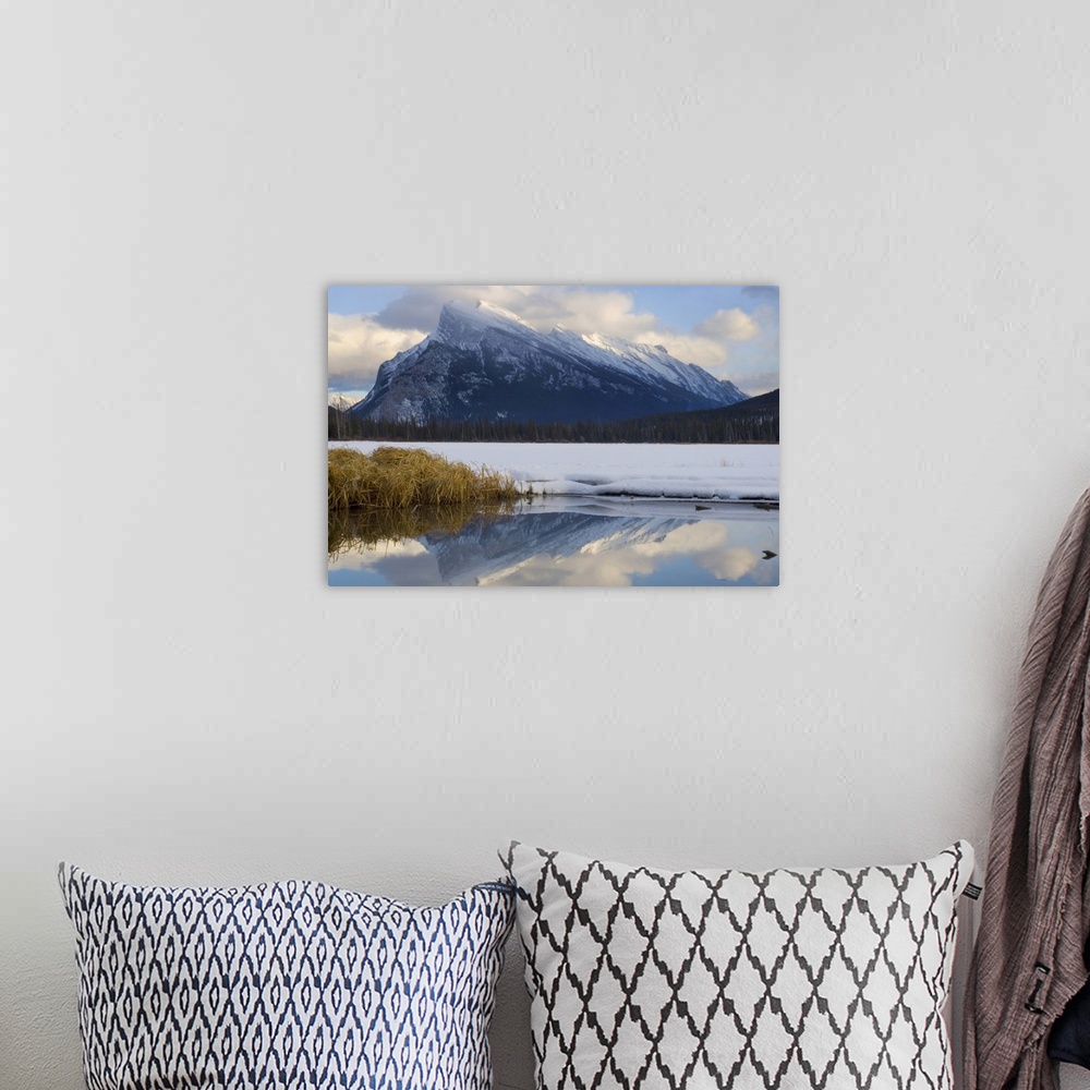 A bohemian room featuring Mount Rundle and Vermillion Lake, Banff National Park, Alberta, Rocky Mountains