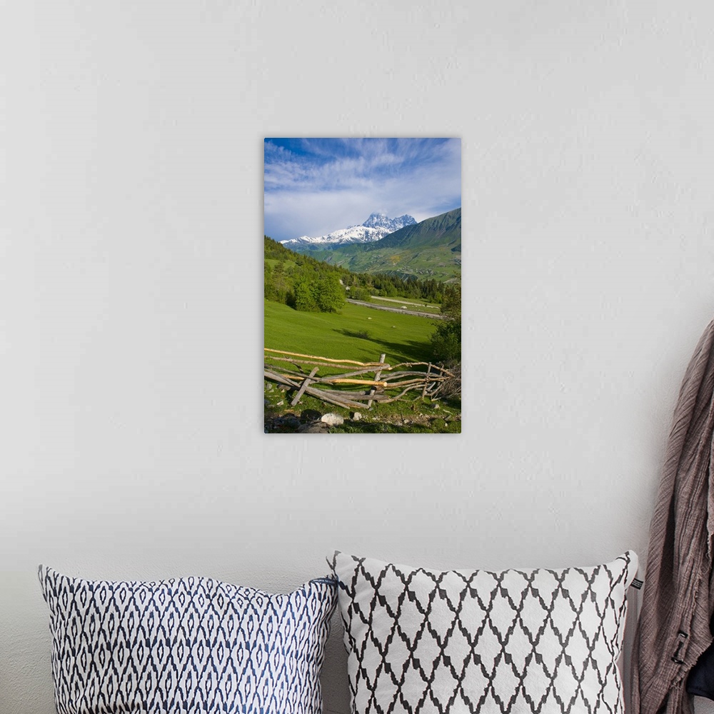 A bohemian room featuring Mountain scenery of Svanetia, Georgia.