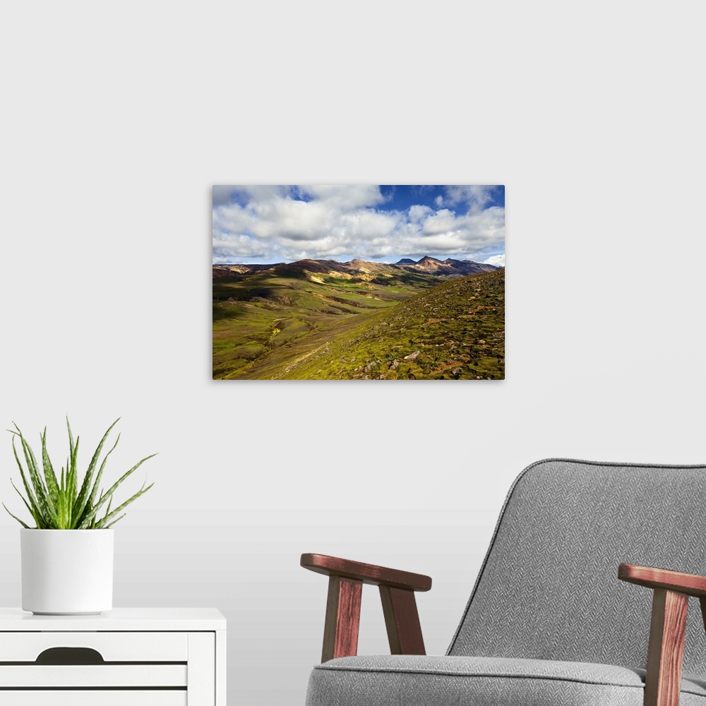 A modern room featuring Mountain vista, Iceland