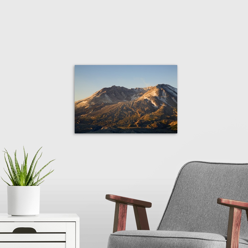 A modern room featuring Washington, Mt. St. Helens crater with lava dome, view from Johnston Ridge.