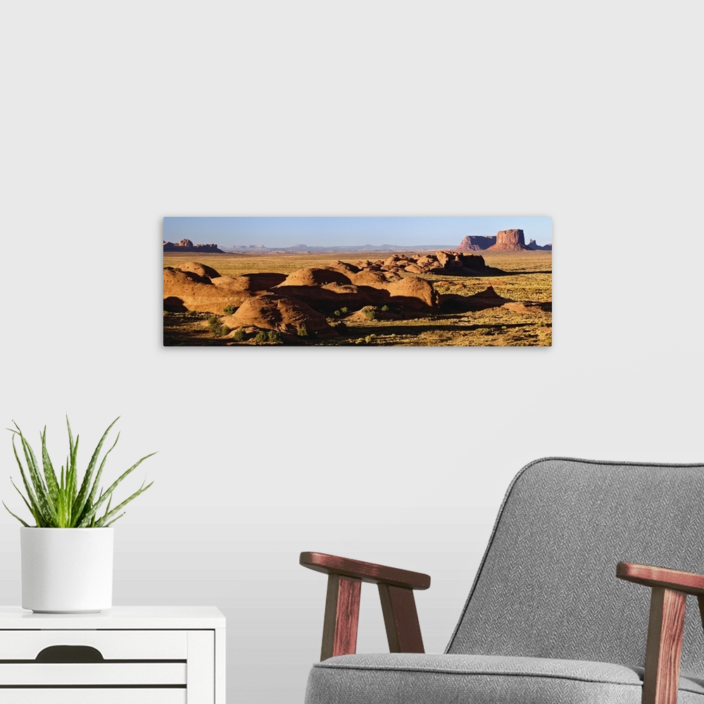A modern room featuring Navajo Tribal Park, Monument Valley, at sunset, Arizona