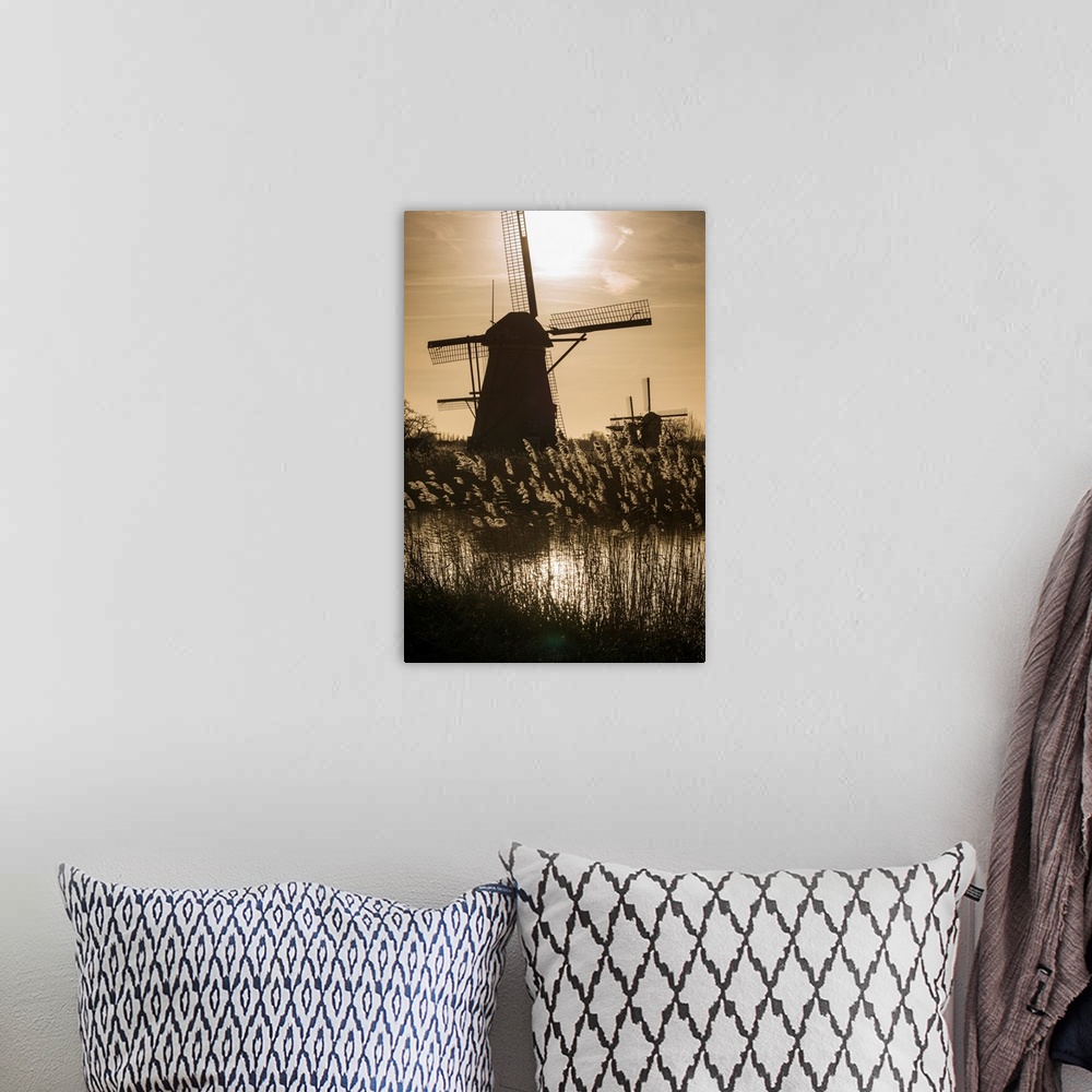 A bohemian room featuring Netherlands, Kinderdijk, Traditional Dutch windmills.