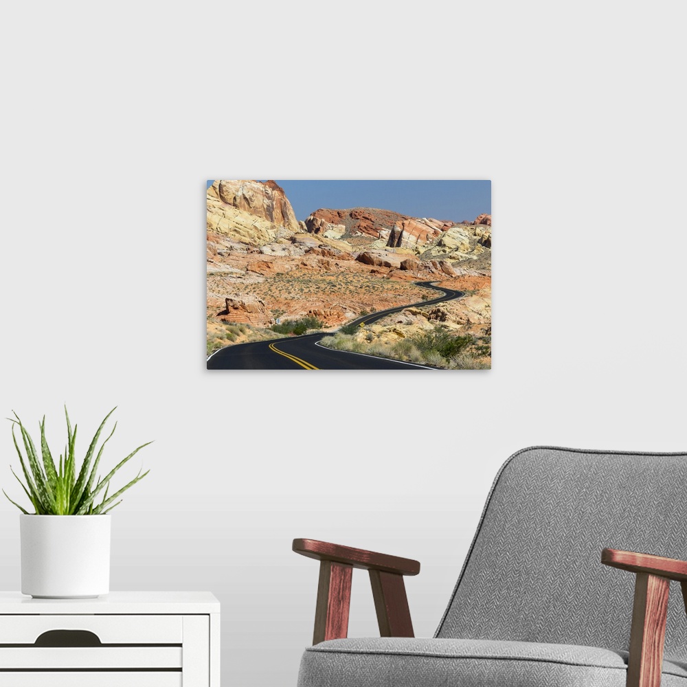 A modern room featuring USA, Nevada, Clark County, Valley of Fire State Park. Rainbow Vista Area.