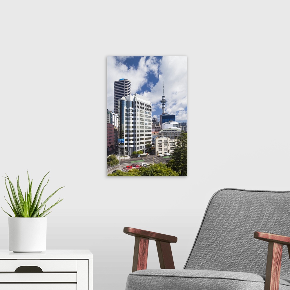 A modern room featuring New Zealand, North Island, Auckland, CBD skyline and Sky Tower
