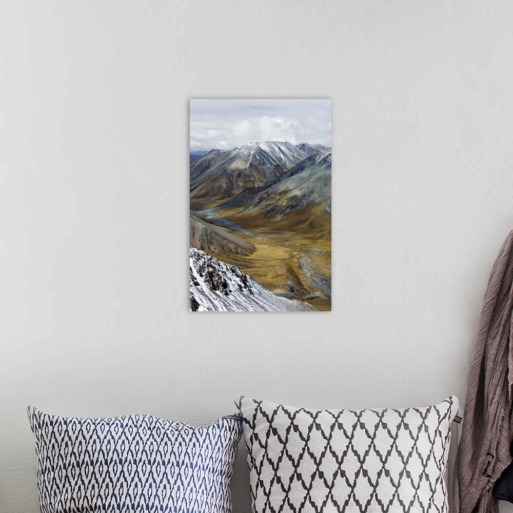 A bohemian room featuring New Zealand, South Island, Arrowsmith Range. View of South fork of Ashburton River drainage.