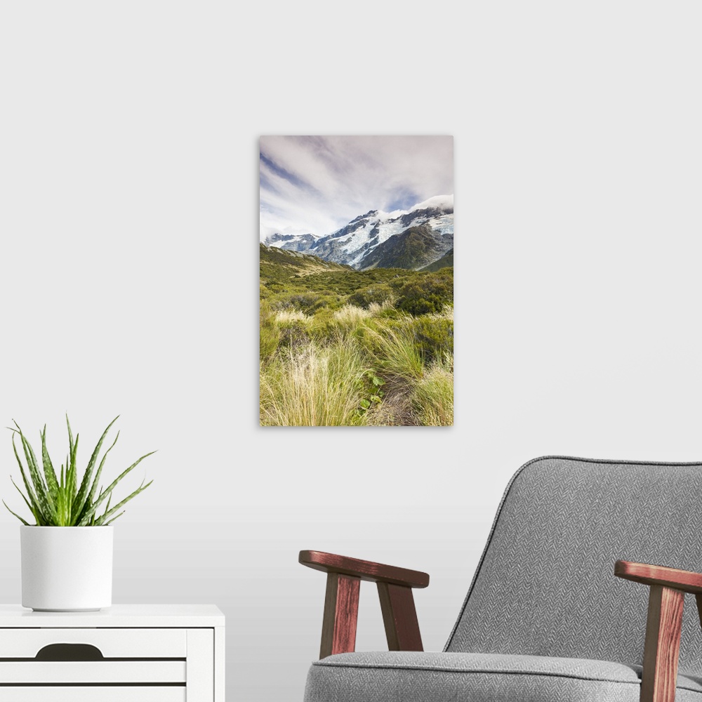 A modern room featuring New Zealand, South Island, Canterbury, Aoraki-Mt. Cook National Park, Hooker Valley hike