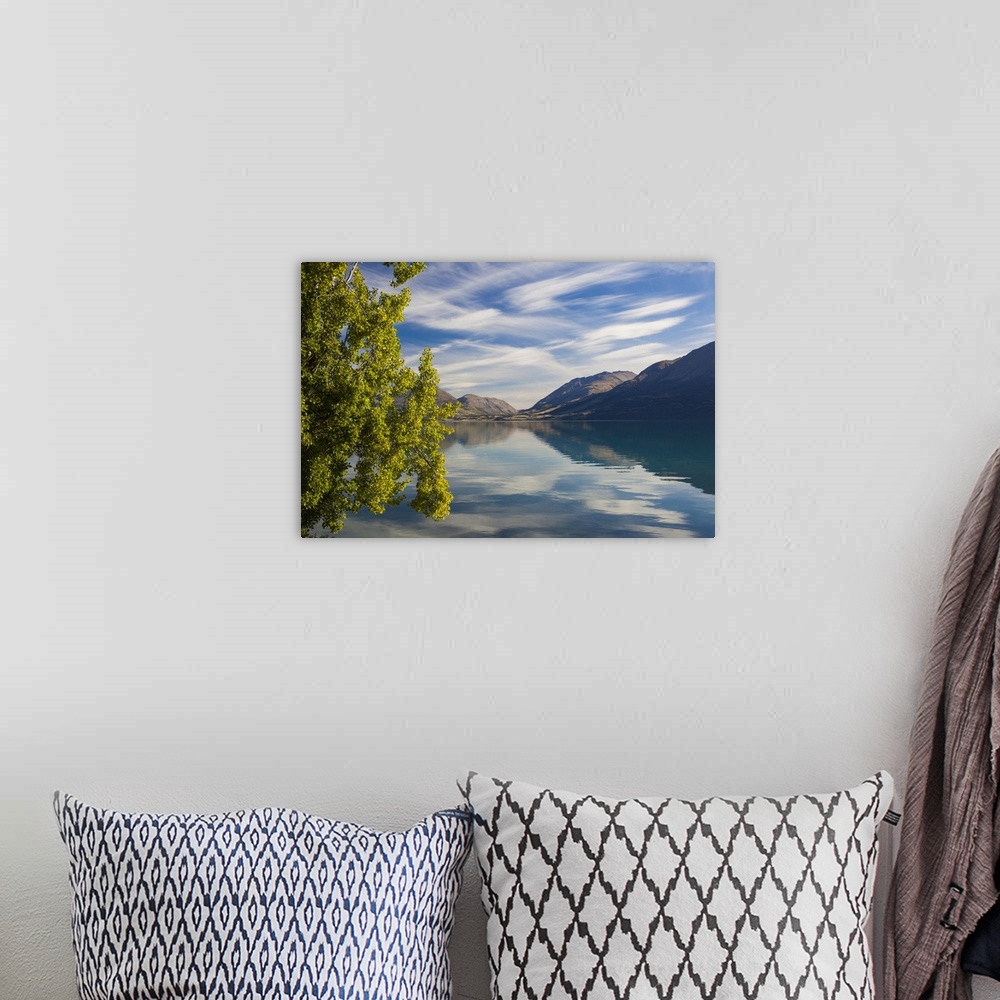 A bohemian room featuring New Zealand, South Island, Otago, Glenorchy, Lake Wakatipu, landscape