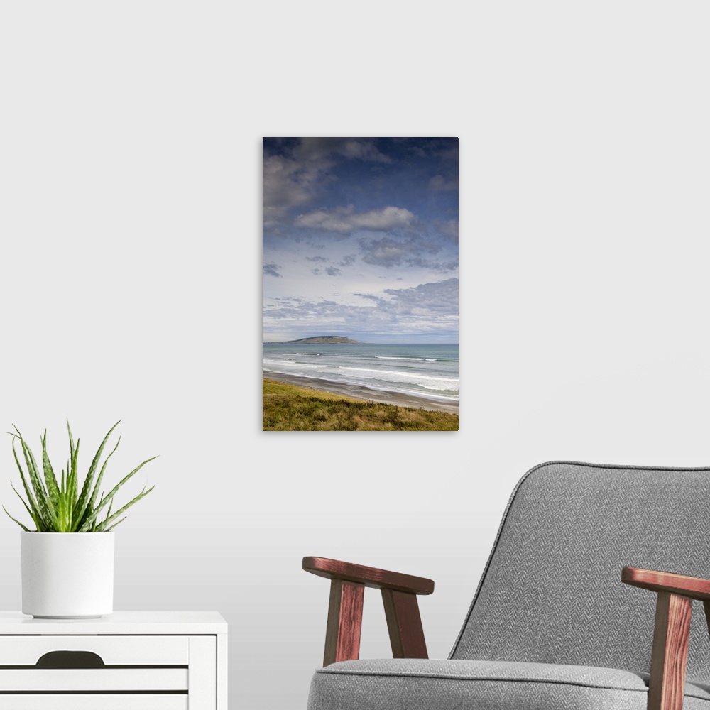 A modern room featuring New Zealand, South Island, Southland, Waihowaka, sea view from McCraken's Rest
