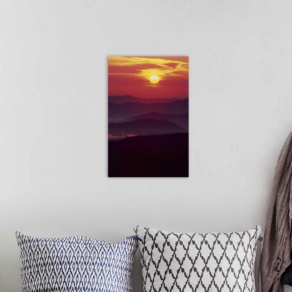 A bohemian room featuring North Carolina and Tennessee, Great Smoky Mountains National Park, Sunset