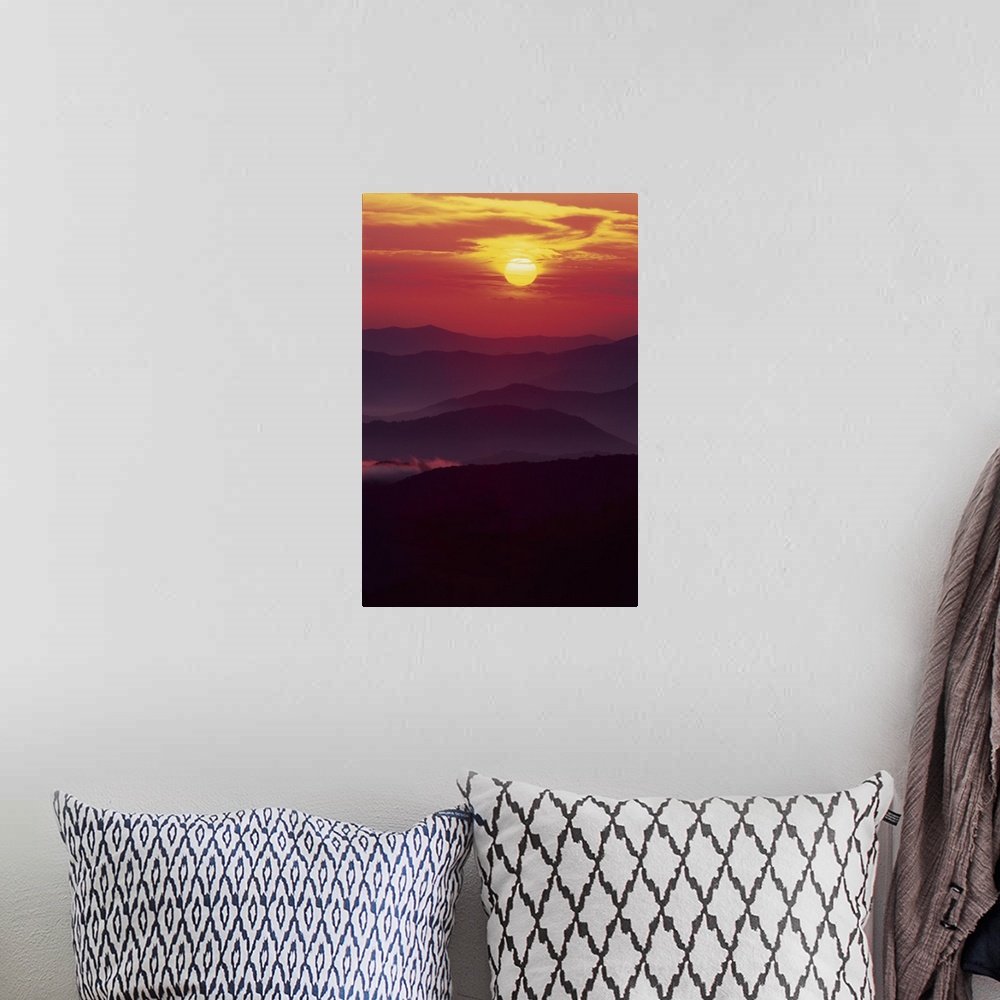 A bohemian room featuring North Carolina and Tennessee, Great Smoky Mountains National Park, Sunset