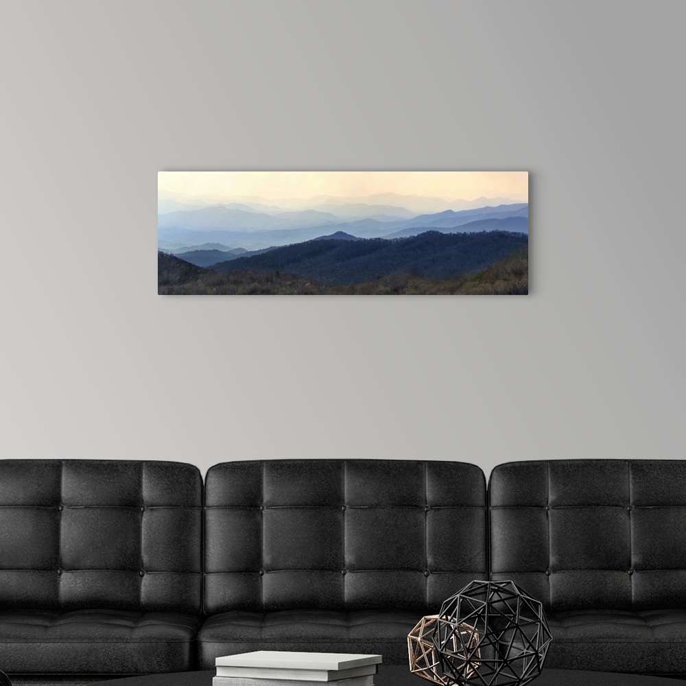 A modern room featuring USA, North Carolina. Blue Ridge Parkway panoramic in spring.