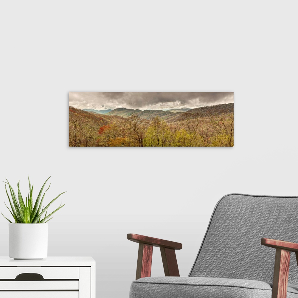 A modern room featuring USA, North Carolina, Cherokee, Panoramic view from the Blue Ridge Parkway