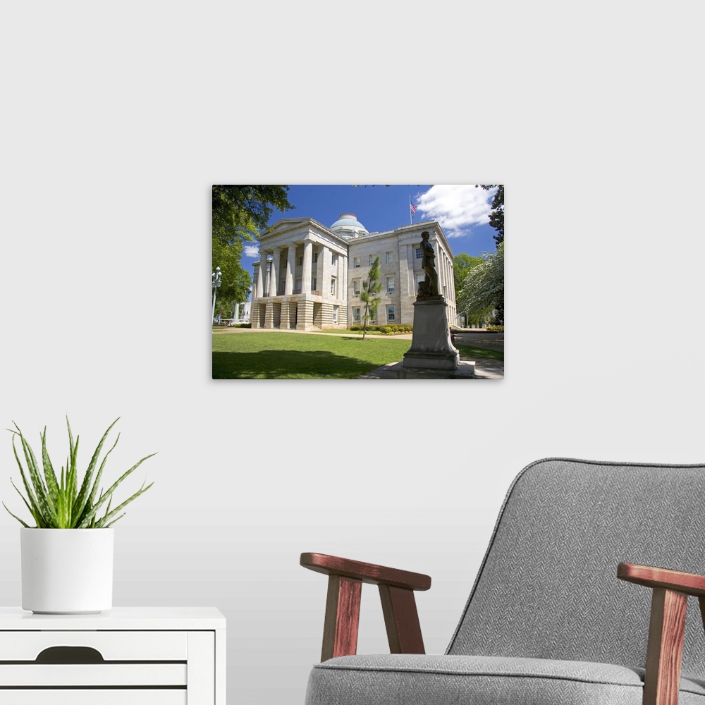 A modern room featuring North Carolina State Capitol Building in Raleigh.