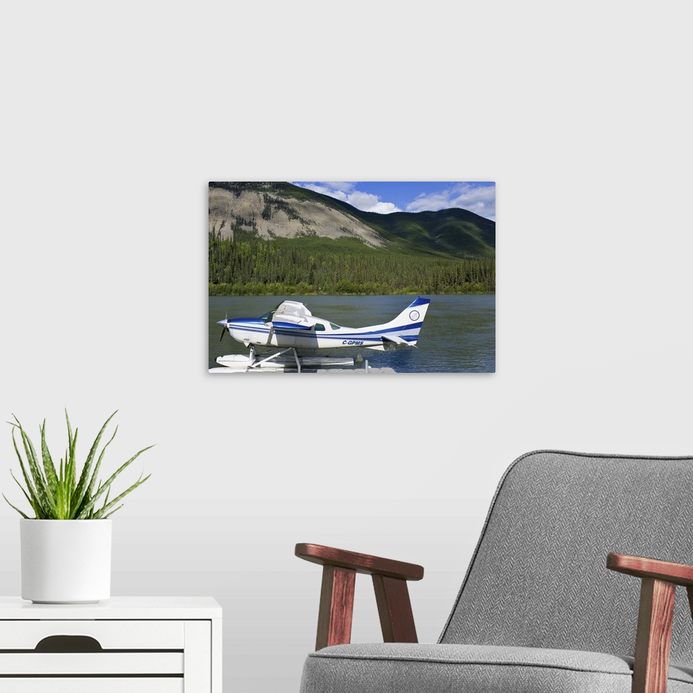 A modern room featuring Northwest Territories, Canada. Float plane in Nahanni National Park Reserve.