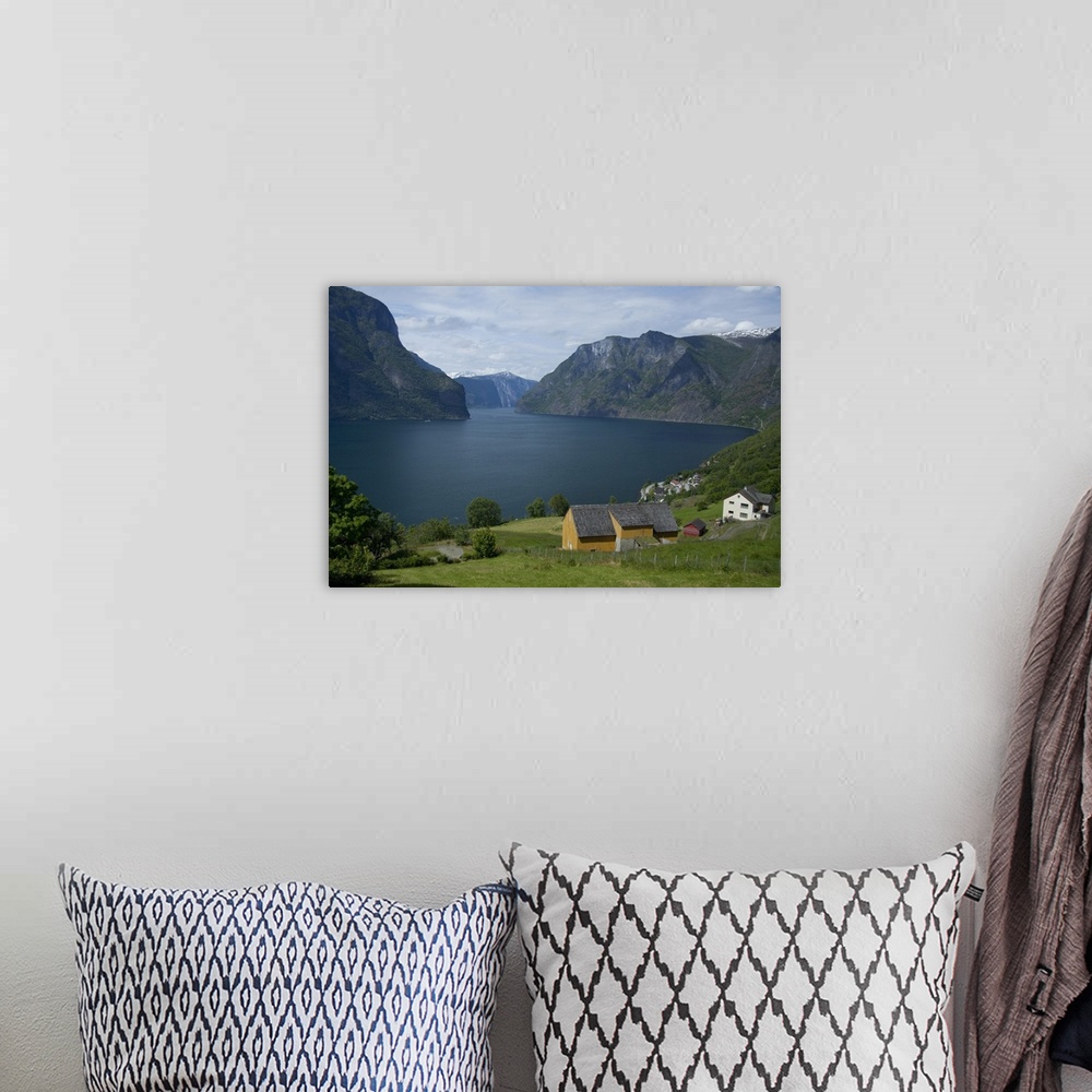 A bohemian room featuring Norway, Aurland near Flam. View of Aurland Fjord
