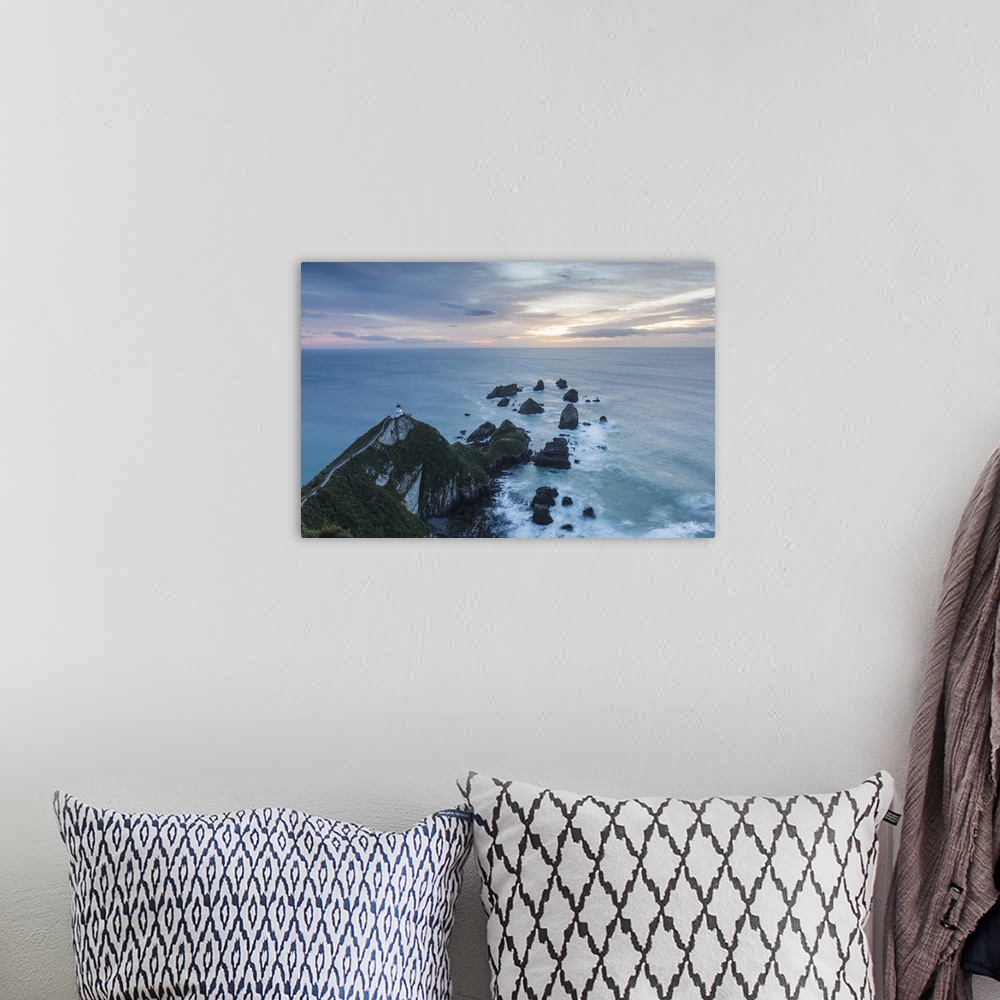 A bohemian room featuring New Zealand, South Island, Southland, The Catlins, Nugget Point, Nuggett Point LIghthouse, elevat...