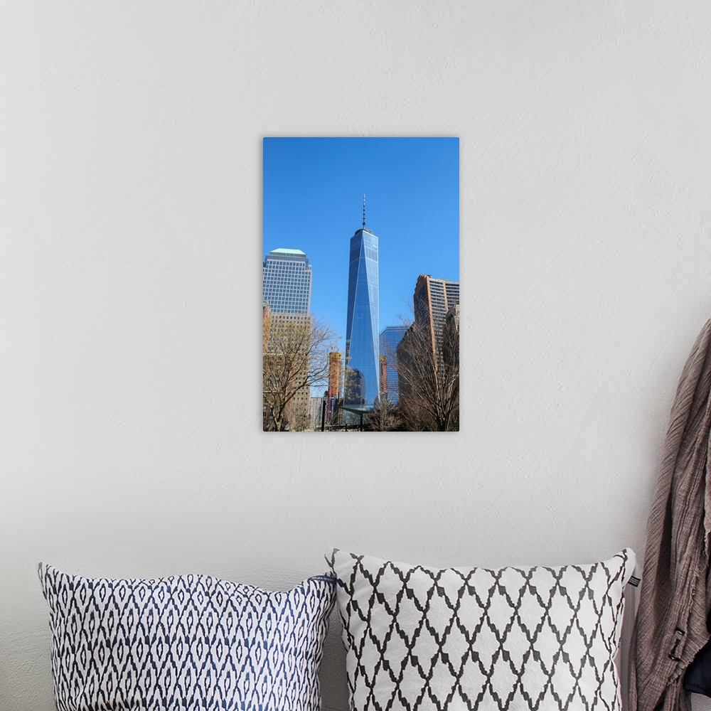 A bohemian room featuring One World Trade Center, New York, USA