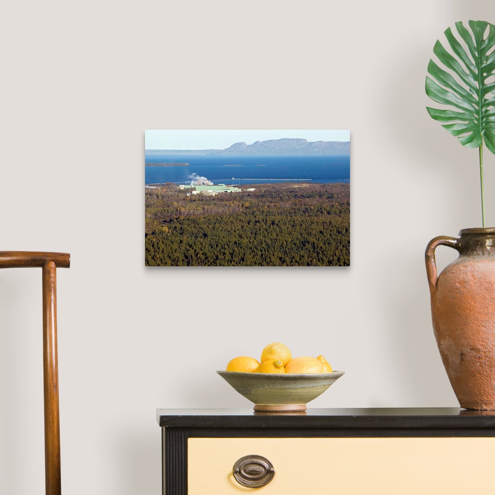 A traditional room featuring Ontario, Thunder Bay, Paper Mill and Lake Superior from Mt. Mackay