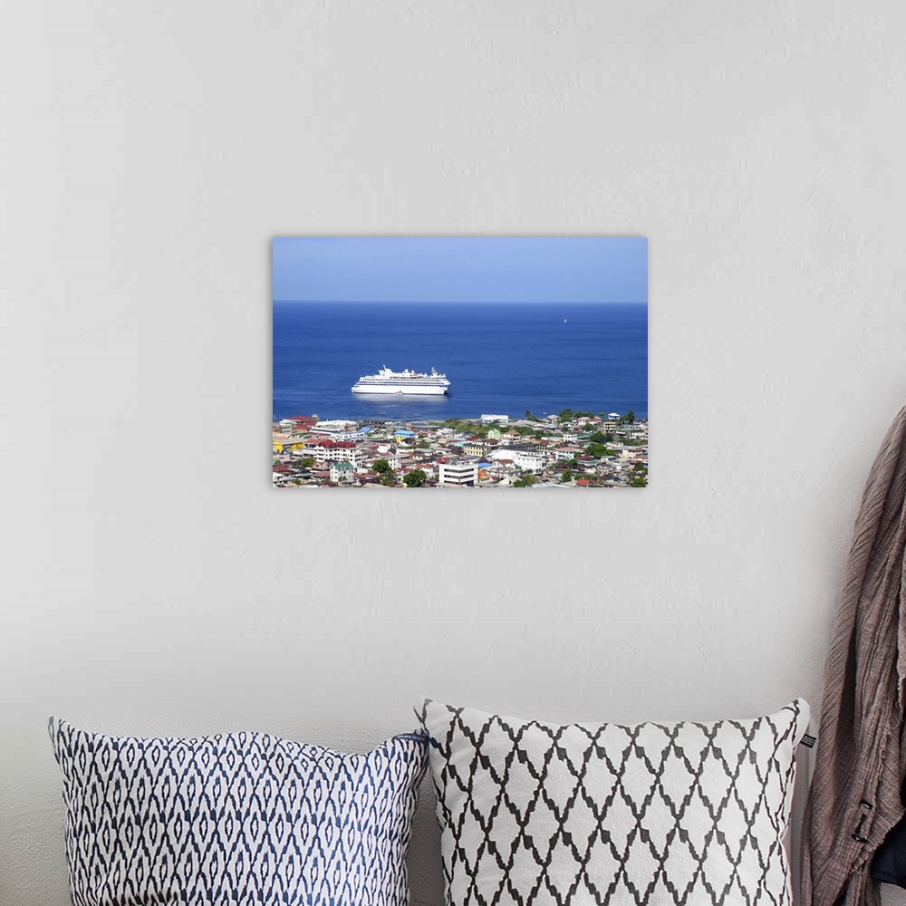 A bohemian room featuring Overlooking St. Maarten, a popular Caribbean cruise destination.