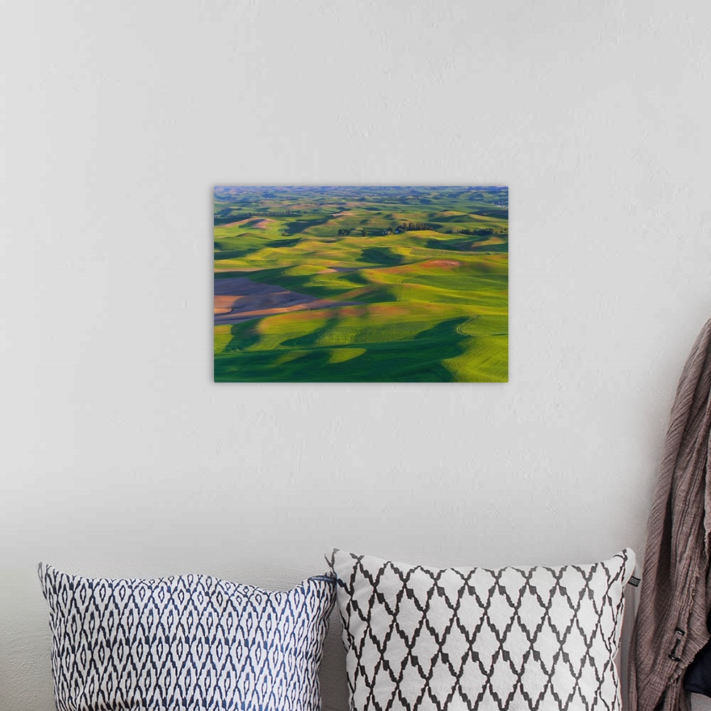 A bohemian room featuring A view of the Palouse farm lands from Steptoe Butte in Washington State.