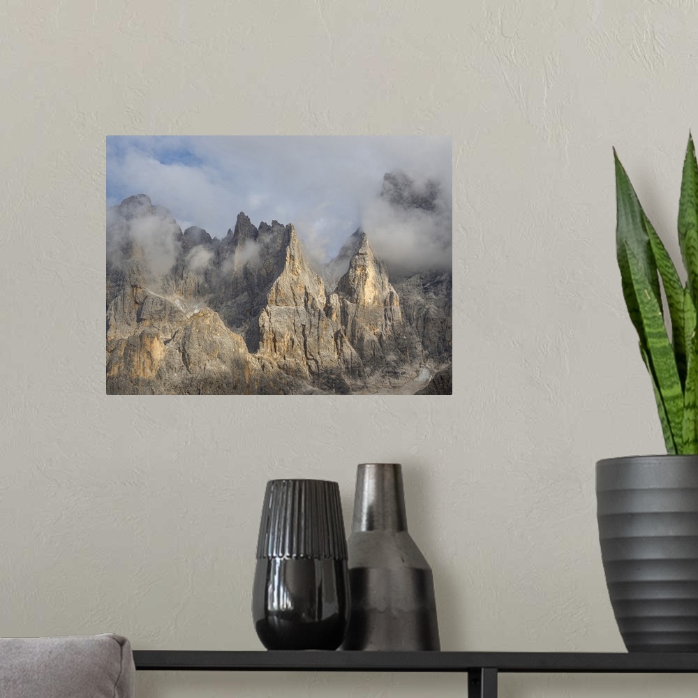 A modern room featuring Peaks Over Val Venegia, Pale Di San Martino In The Dolomites Of Trentino, Italy