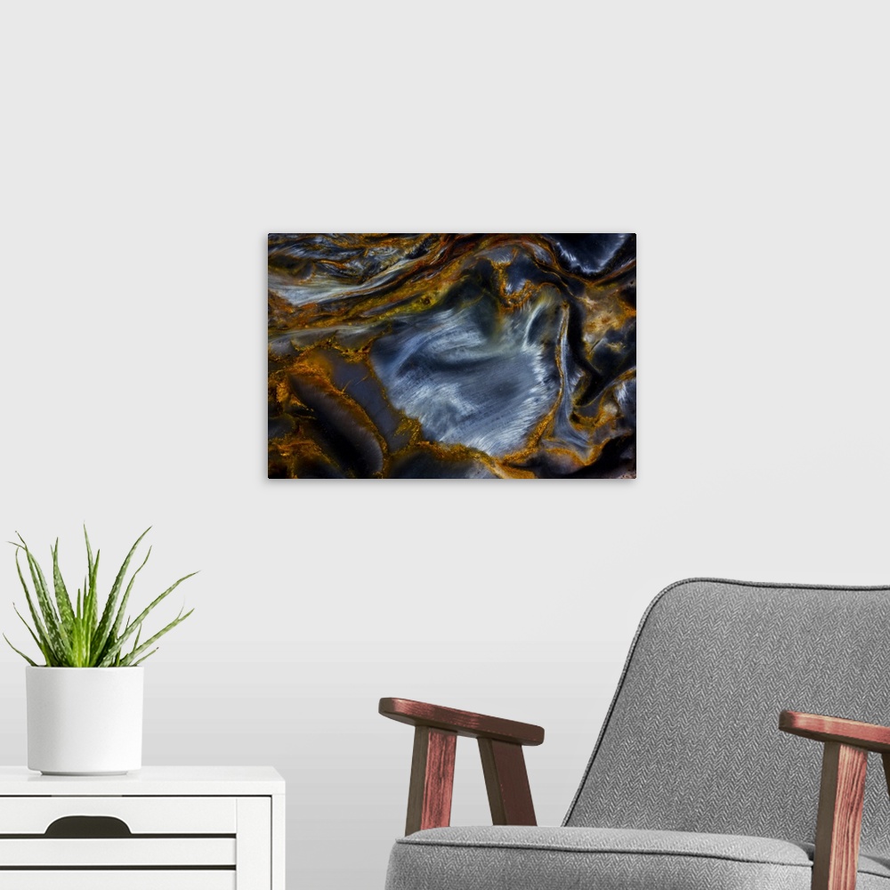 A modern room featuring Pietersite from Namibia.