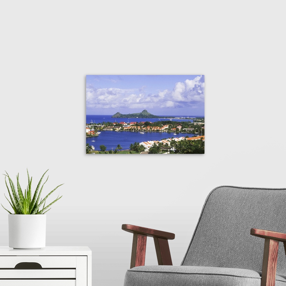 A modern room featuring Pigeon Island, National Historic Park, St Lucia, Caribbean
