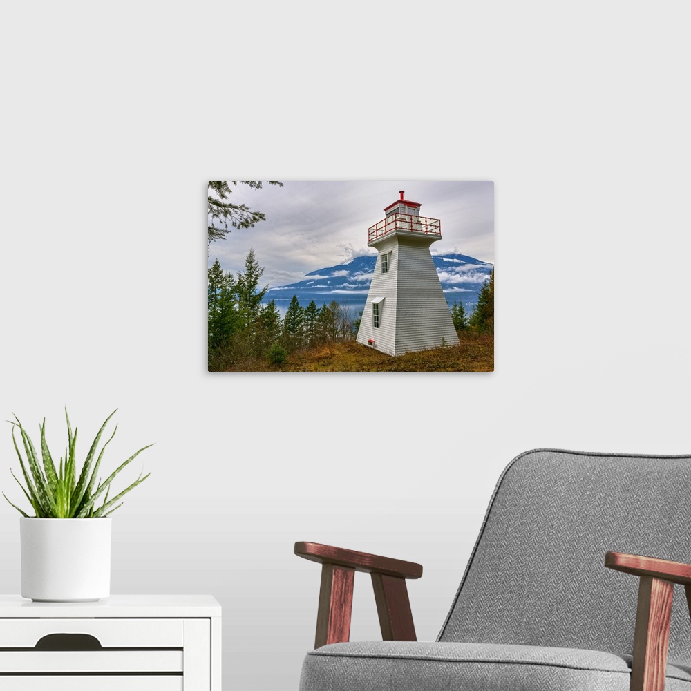 A modern room featuring Pilot Bay Lighthouse at Pilot Bay Provincial Park, British Columbia, Canada.