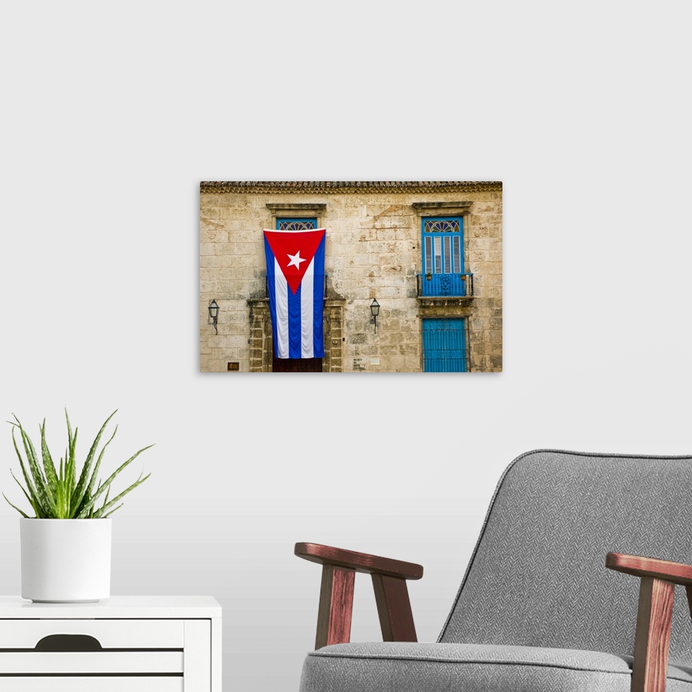 A modern room featuring Plaza de la Catedral, Plaza of the Cathedral in Old Havana, Cuba.