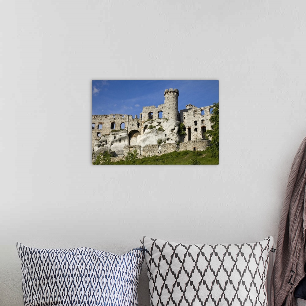 A bohemian room featuring Poland. Close-up of Ogrodzieniec Castle.