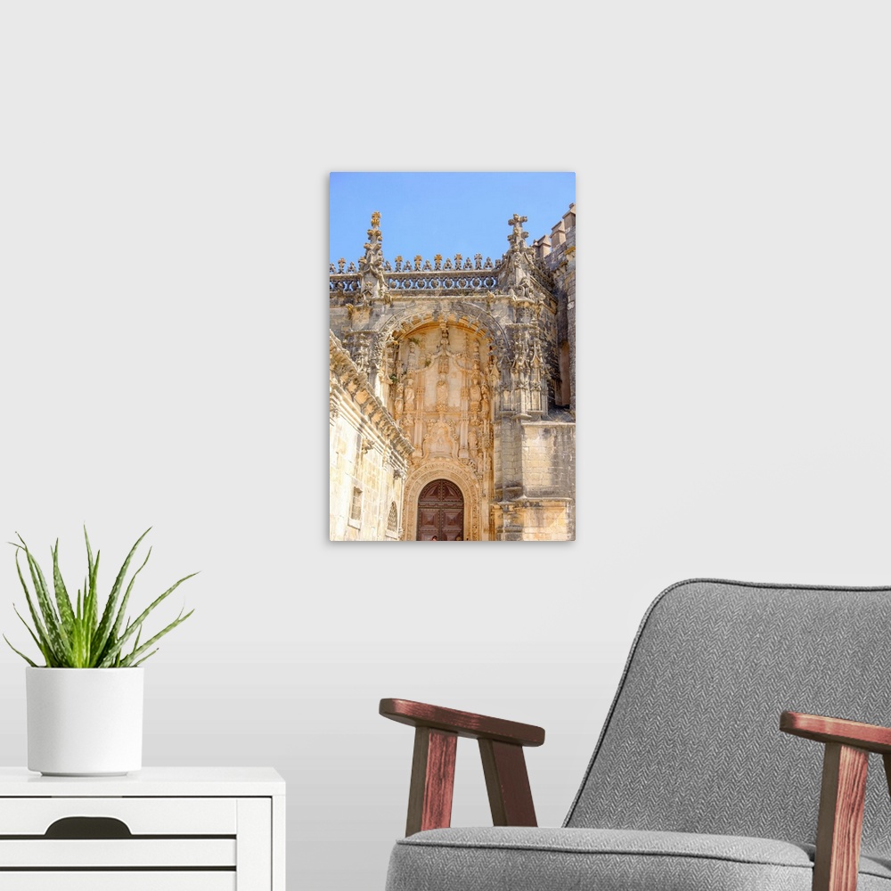 A modern room featuring Portugal, Tomar. Tomar Castle, Knights of the Templar fortress, castle and convent. Convent of Kn...