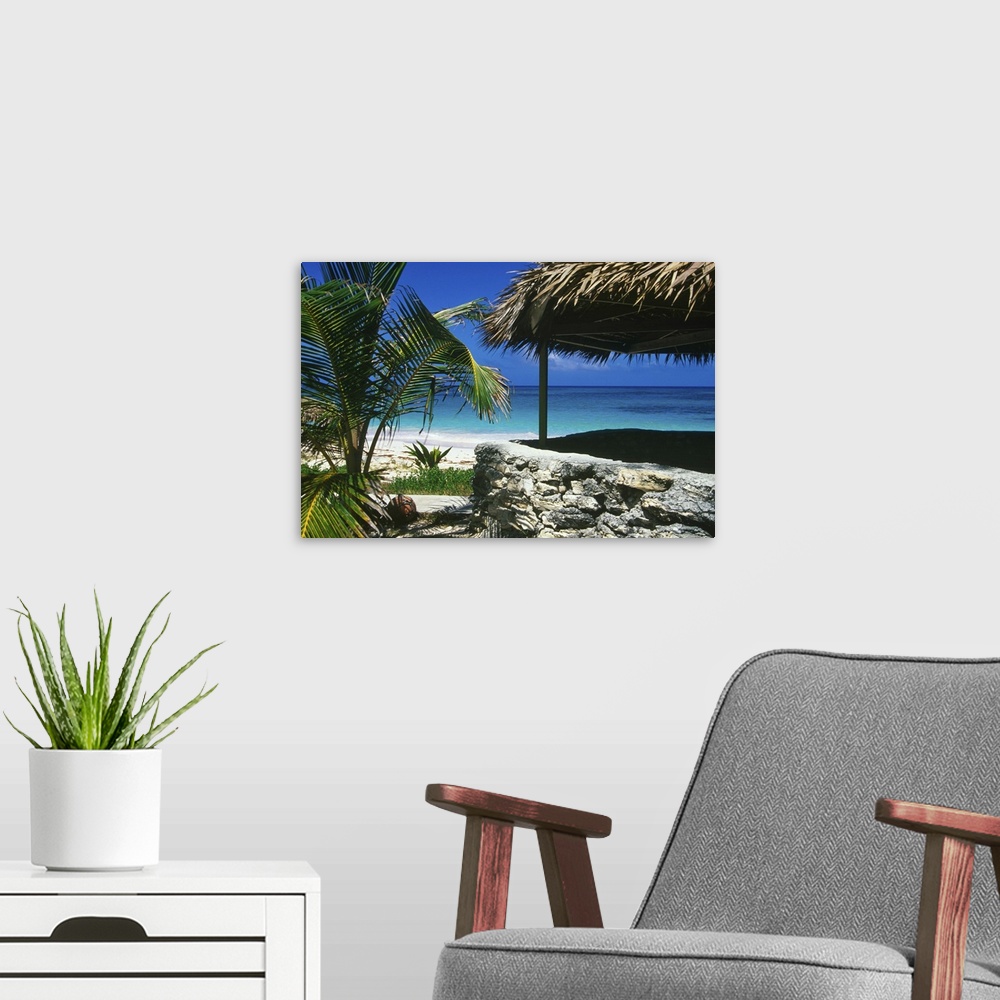 A modern room featuring Pristine beach, Cat Island, Bahamas.