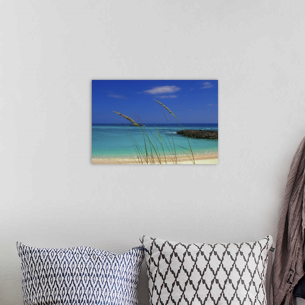 A bohemian room featuring Pristine beach, Long Island, Bahamas.