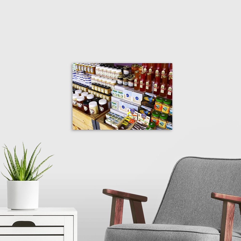 A modern room featuring Produce Stall, Cromwell, Central Otago, South Island, New Zealand