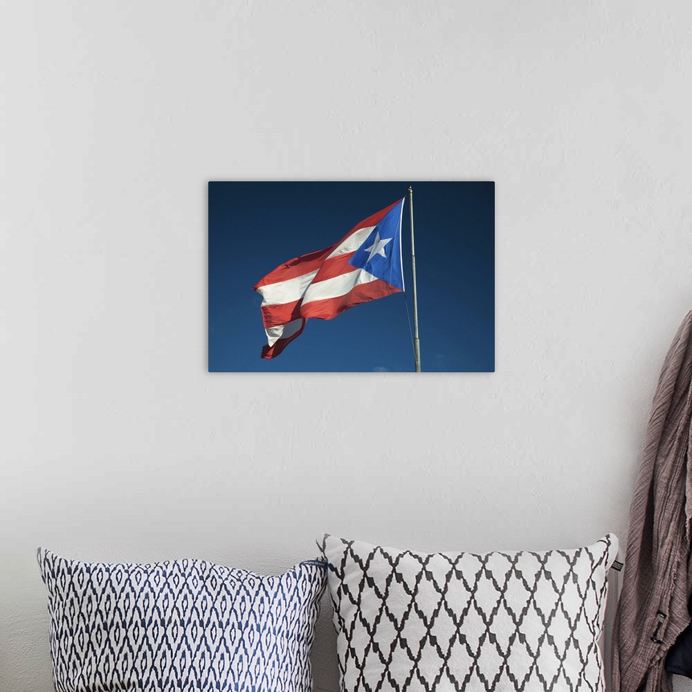 A bohemian room featuring Puerto Rico, North Coast, Isabela, Puerto Rican flag