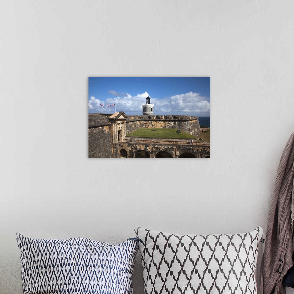 A bohemian room featuring Puerto Rico, San Juan, Old San Juan, El Morro Fortress, front entrance and lighthouse