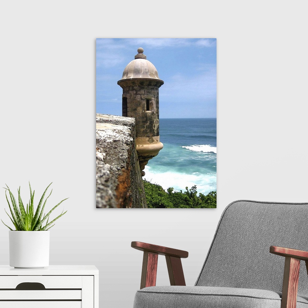 A modern room featuring Puerto Rico, San Juan, Fort San Felipe del Morro, Watch tower and ocean.