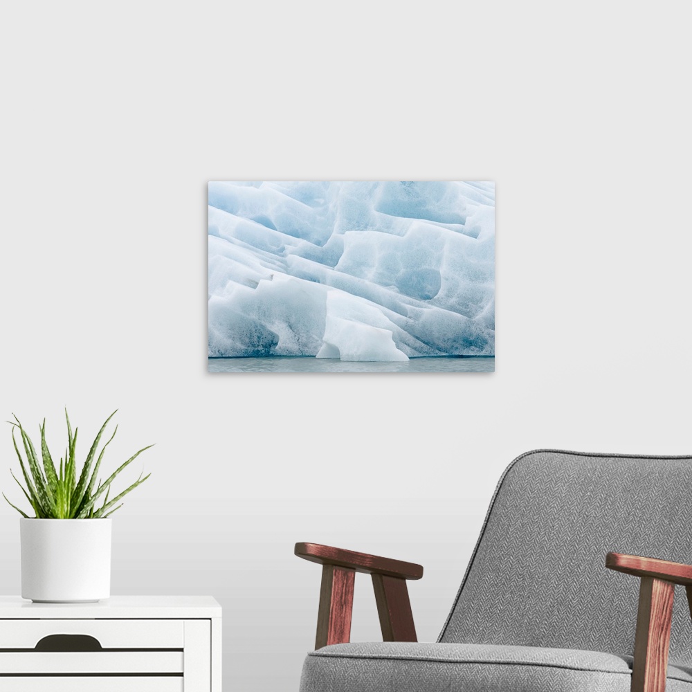A modern room featuring Glaciers in the Qalerallit Imaa Fjord in southern greenland. America, North America, Greenland, D...
