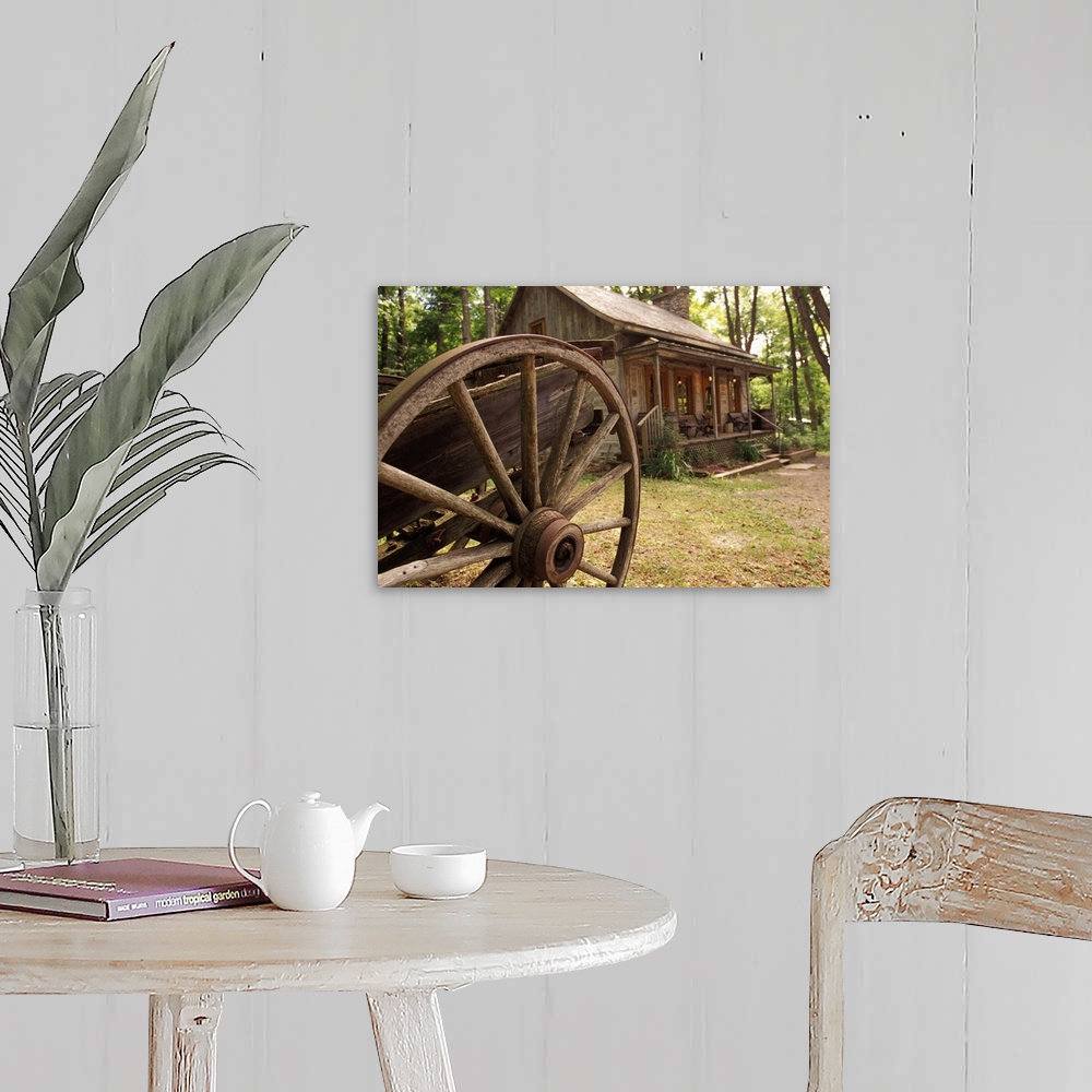 A farmhouse room featuring Quebec, Rigaud, Sucrerie de la Montaigne, Maple Sugar Shack, wagon wheel