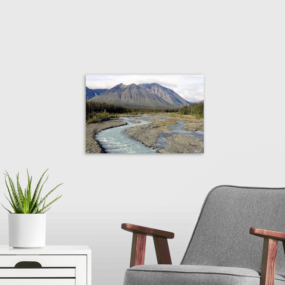 A modern room featuring Quill Creek in Yukon Territory, Canada, in the Kluane National Park and Reserve. The park, coveri...