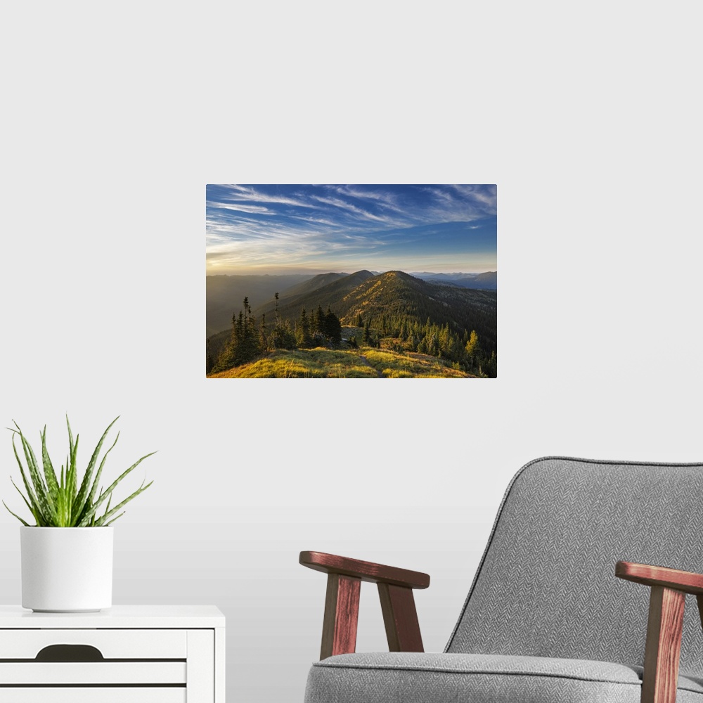 A modern room featuring Ralph Thayer Trail from Werner Peak in the Stillwater State Forest, Montana, USA.
